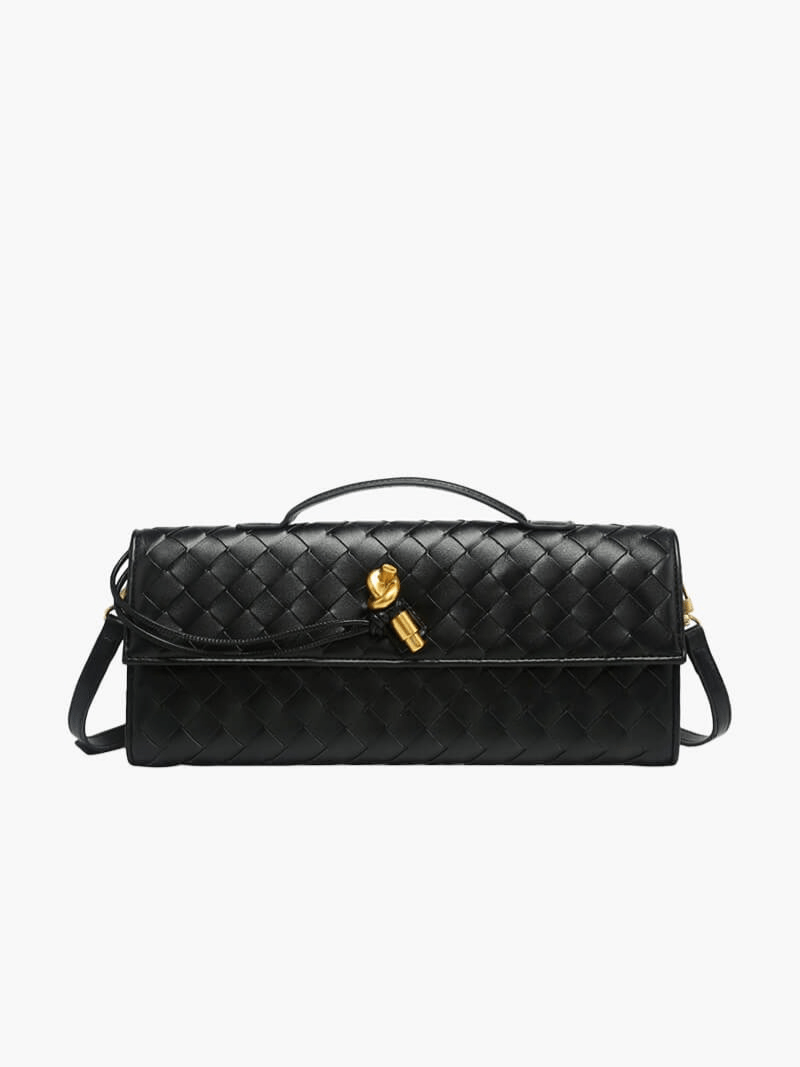 Norvielle Damen Handtasche Gewebt Goldverschluss - Norvielle