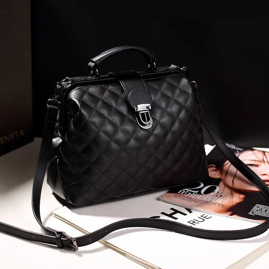Norvielle Damen Handtasche Vintage-Stil Metallschnalle - Norvielle