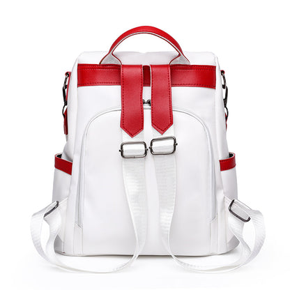 Elarova | Luxus Damen Reise Schwarz Rot Weiß Rucksack