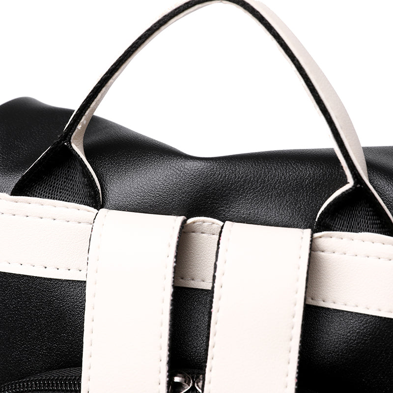 Elarova | Luxus Damen Reise Schwarz Rot Weiß Rucksack