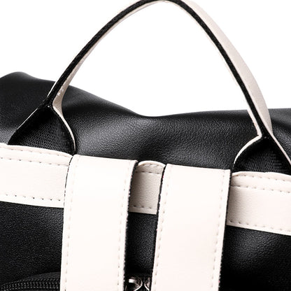 Elarova | Luxus Damen Reise Schwarz Rot Weiß Rucksack