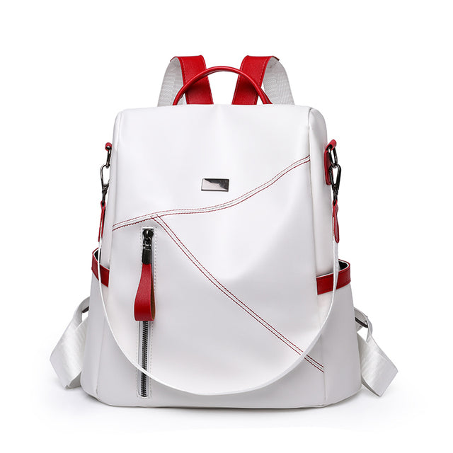 Elarova | Luxus Damen Reise Schwarz Rot Weiß Rucksack