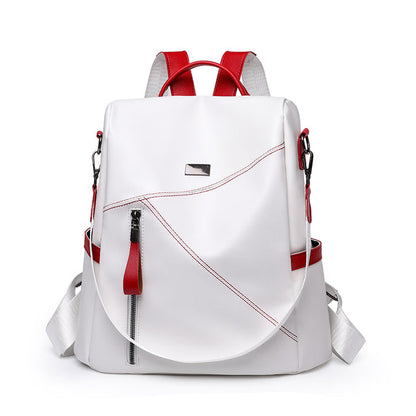 Elarova | Luxus Damen Reise Schwarz Rot Weiß Rucksack