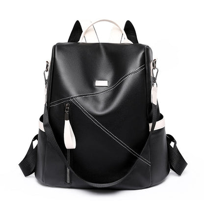 Elarova | Luxus Damen Reise Schwarz Rot Weiß Rucksack