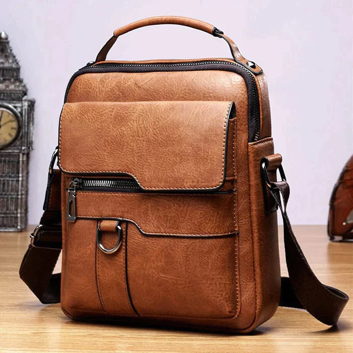Leder Schultertasche Damen Elegantes Design Schwarz - Norvielle