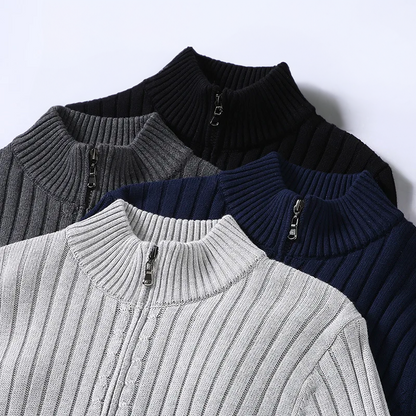 Elarova | Merino Strickjacke Mit Reißverschluss
