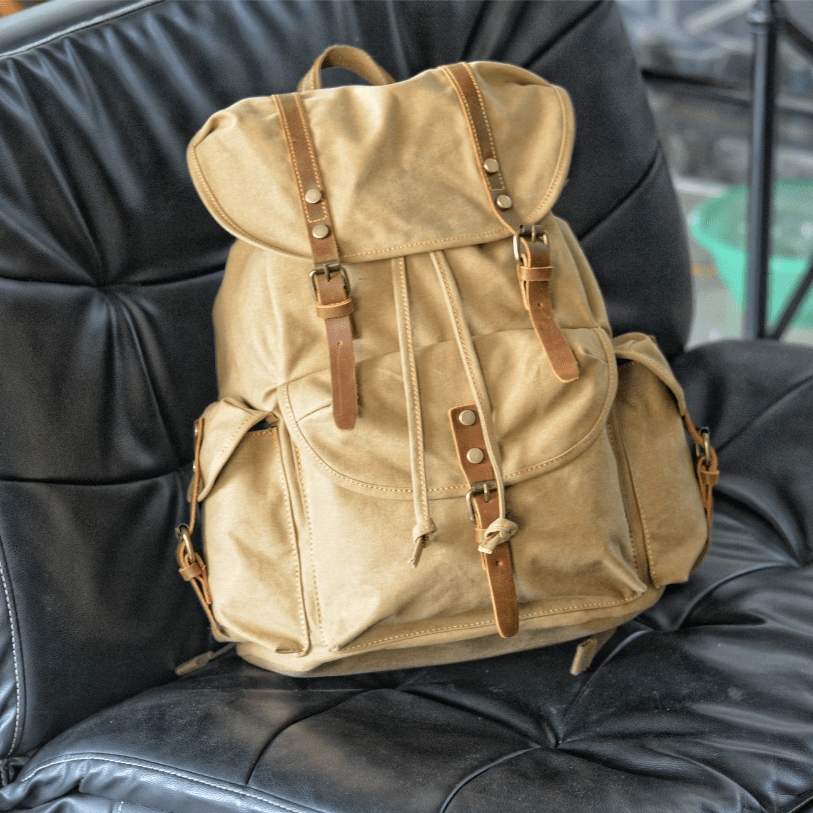 Elarova | Militär Canvas Rucksack Robust Und Zuverlässig Backpack