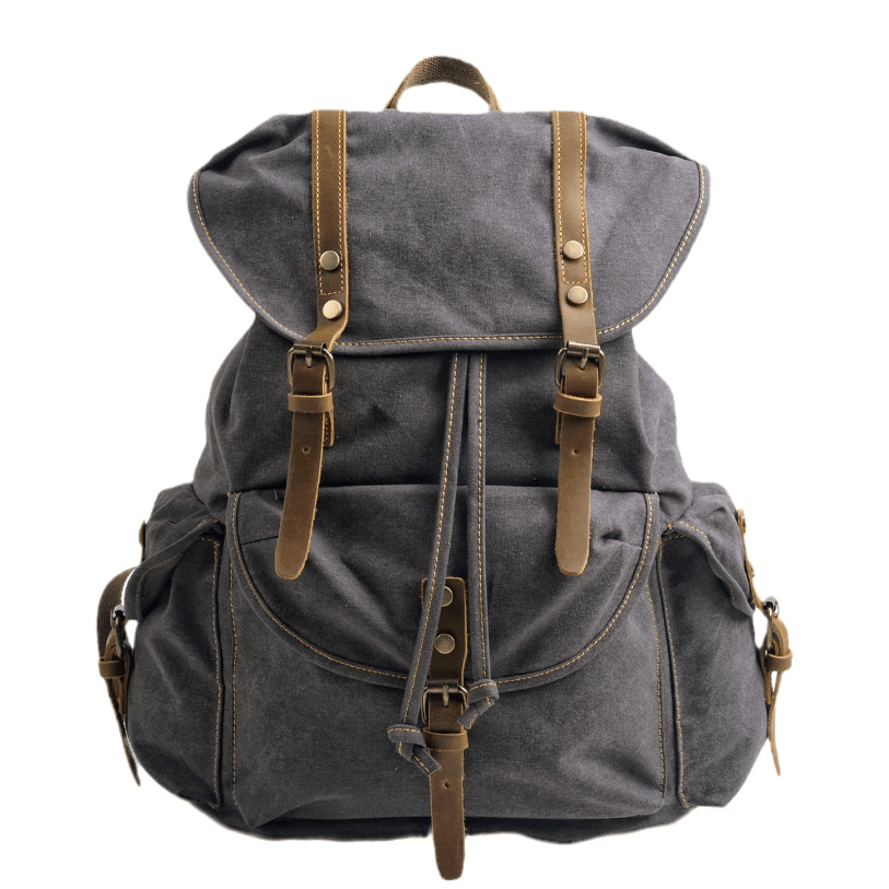 Norvielle Militärrucksack Canvas Robust Schwarz - Norvielle