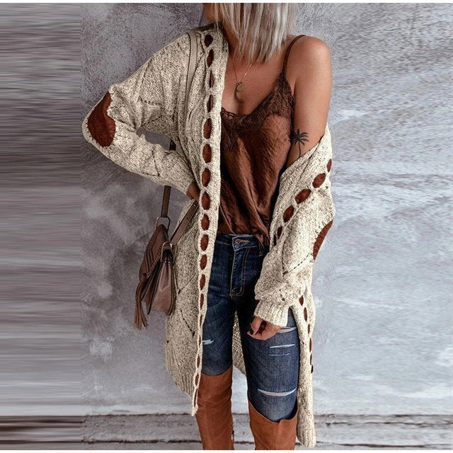 Elarova | Mittellange Kapuzenpullis Strickjacke