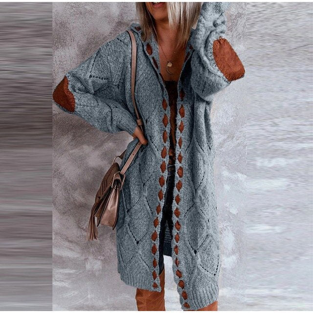 Elarova | Mittellange Kapuzenpullis Strickjacke
