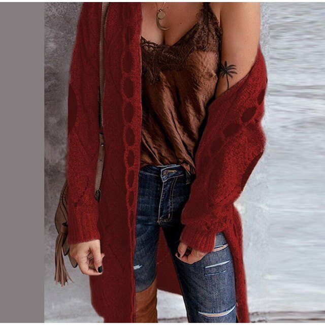 Elarova | Mittellange Kapuzenpullis Strickjacke
