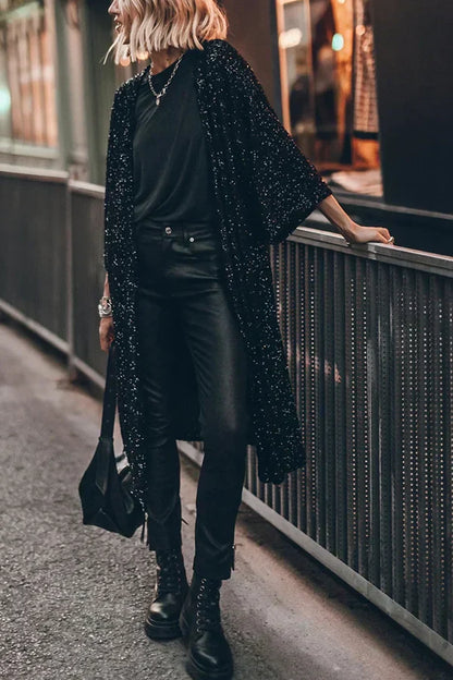 Elarova | Modischer PaillettenCardigan