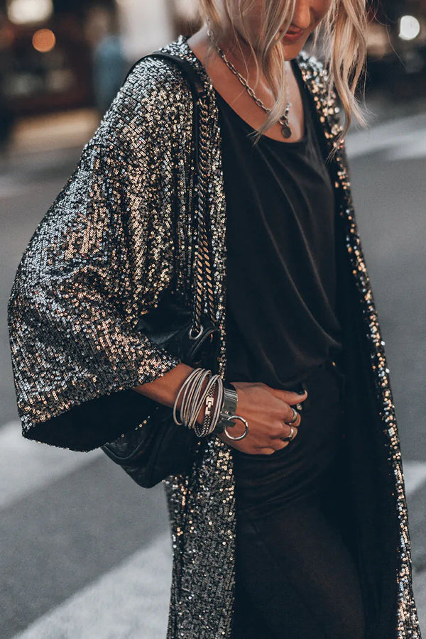 Elarova | Modischer PaillettenCardigan