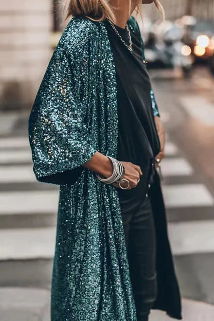 Elarova | Modischer PaillettenCardigan