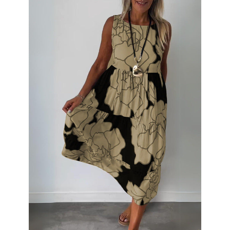 Damen Trägerkleid mit Print - Norvielle