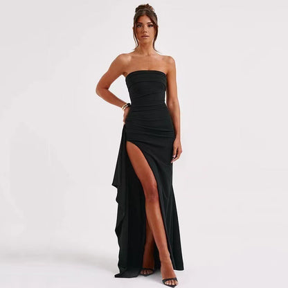 Elarova Neckline-less High-Slit Dress