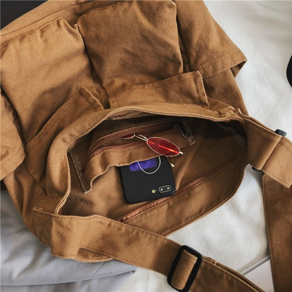 Elarova | Nova Übergröße Canvas Messenger Bag