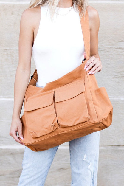 Elarova | Nova Übergröße Canvas Messenger Bag
