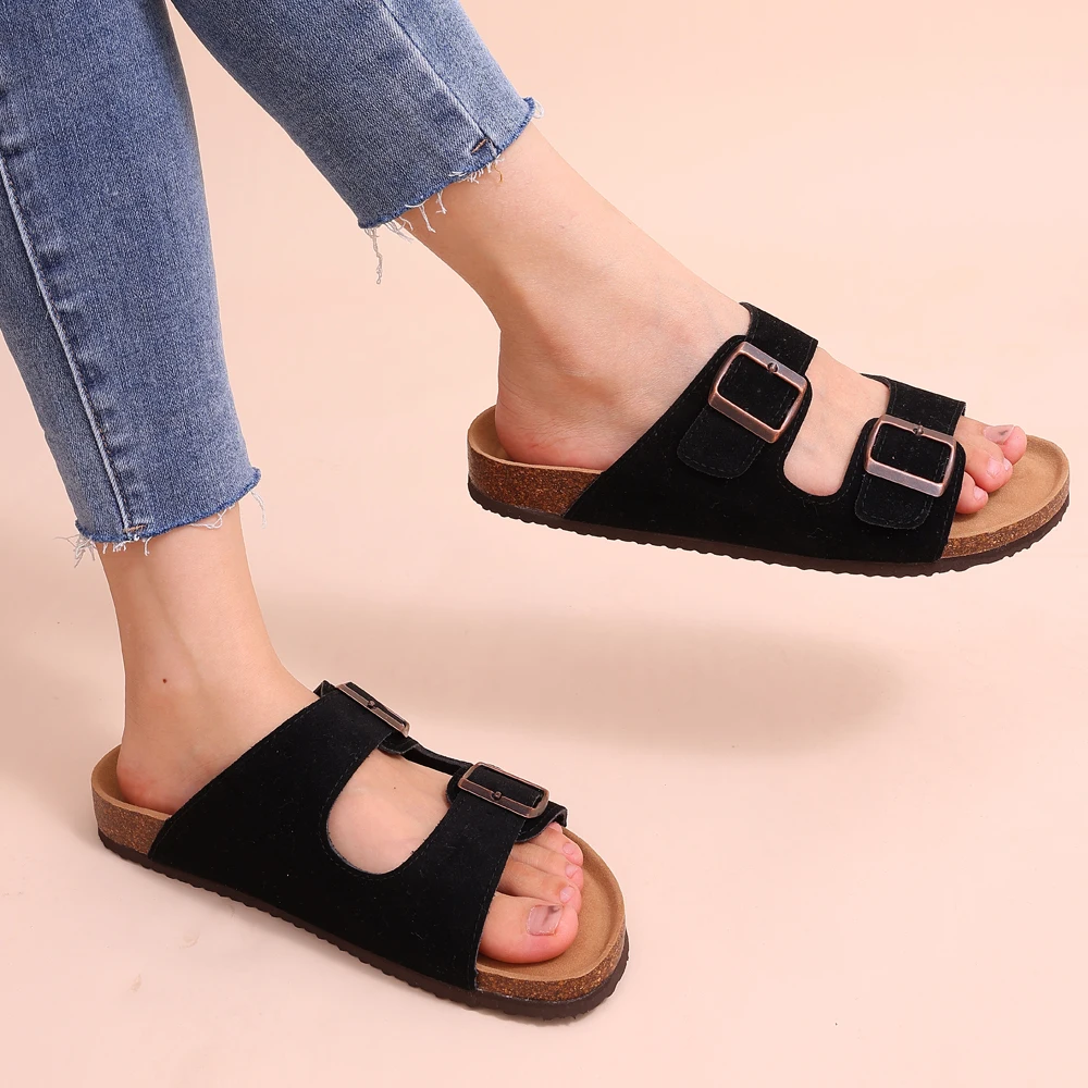 Norvielle Damen Orthopädische Sandalen Kork Fußbett - Norvielle