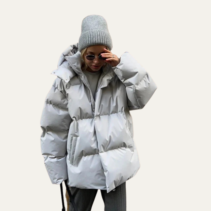 Elarova | Oversized Damen-Steppjacke mit Stehkragen und kurzem Schnitt