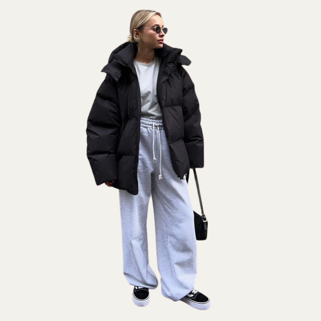 Elarova | Oversized Damen-Steppjacke mit Stehkragen und kurzem Schnitt