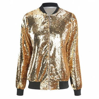 Elarova | Paillettenmantel Bomberjacke