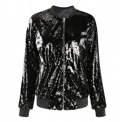 Elarova | Paillettenmantel Bomberjacke