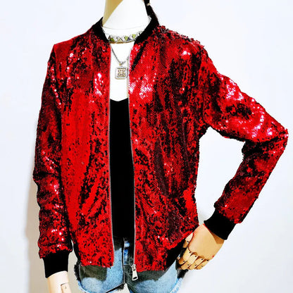 Elarova | Paillettenmantel Bomberjacke