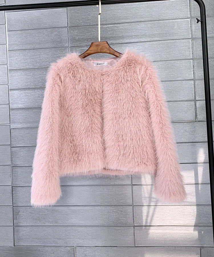 Norvielle Damen Plüschpelz Mantel - Norvielle