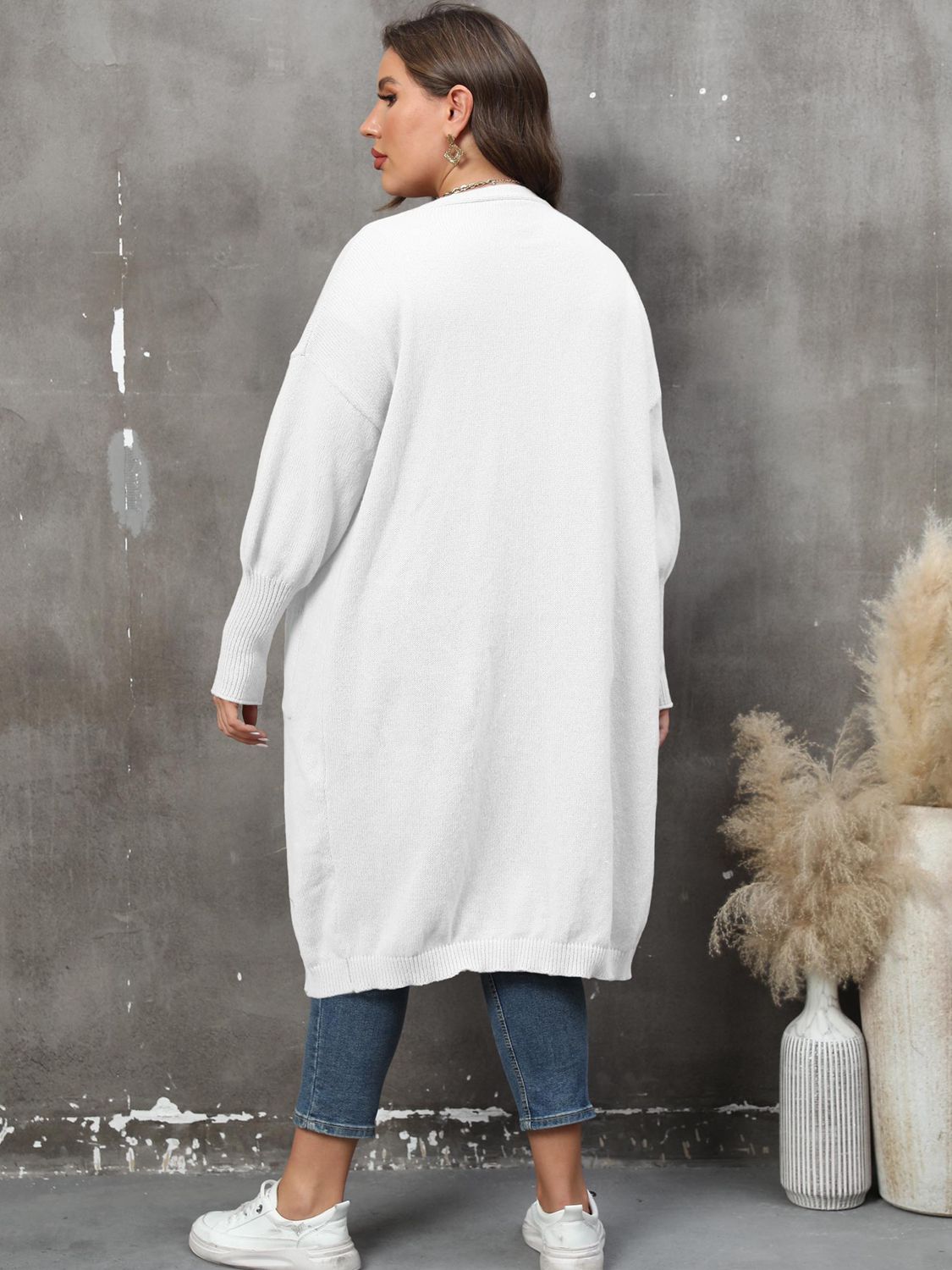 Elarova | Plus Size Langarm Taschen Cardigan