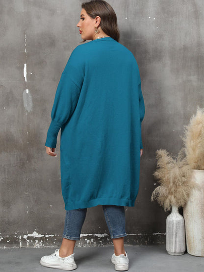 Elarova | Plus Size Langarm Taschen Cardigan
