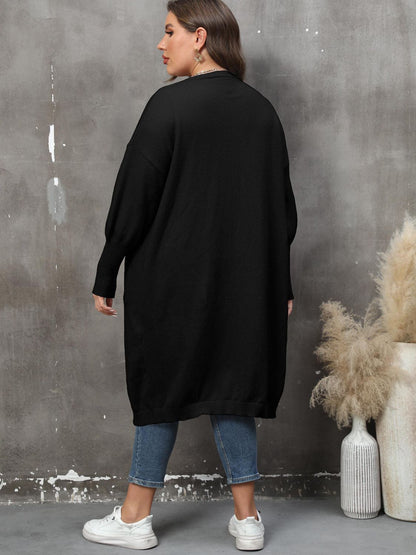 Elarova | Plus Size Langarm Taschen Cardigan