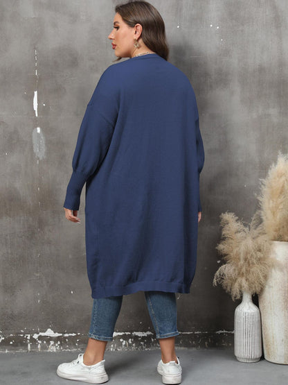 Damen Langarm Cardigan Plus Size mit Taschen - Norvielle