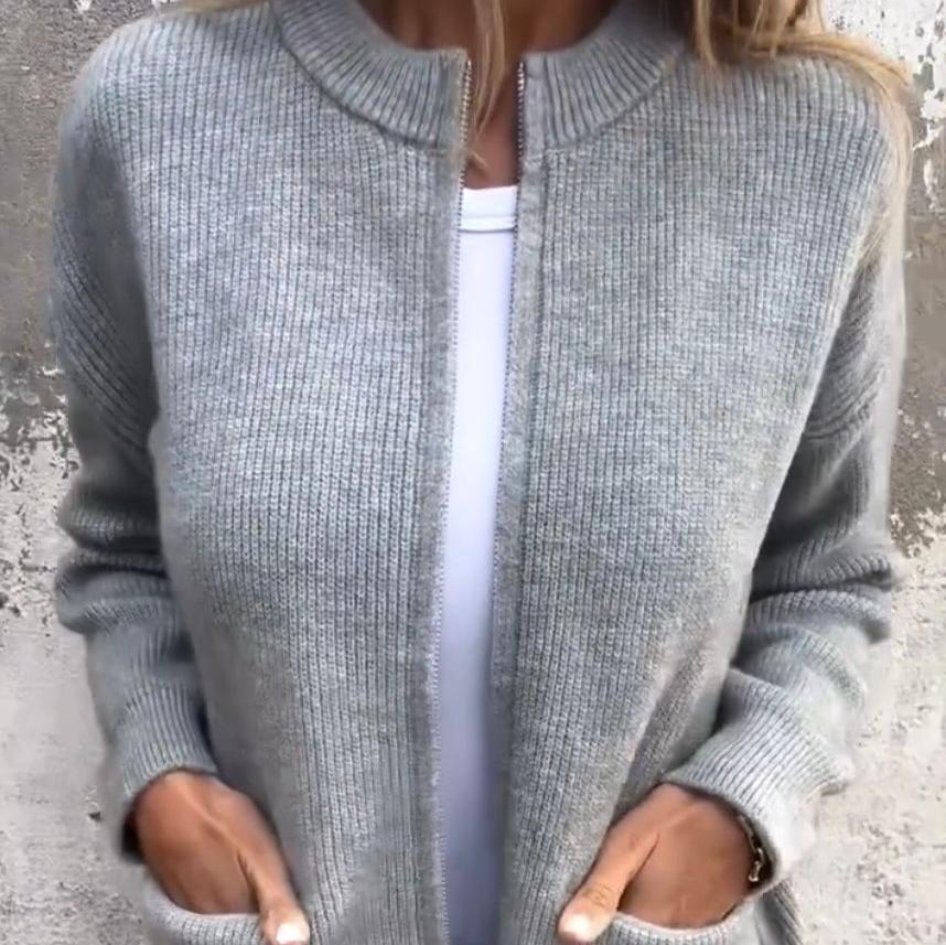 Elarova | Plush Zip Strickjacke