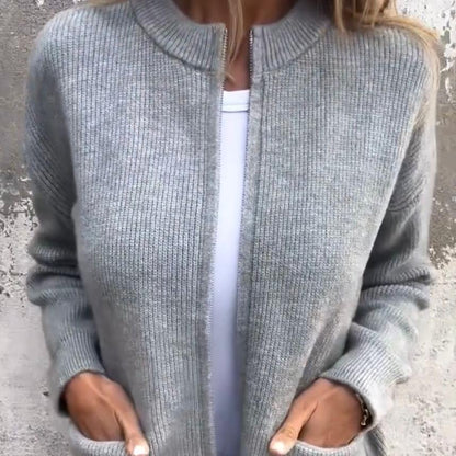 Elarova | Plush Zip Strickjacke