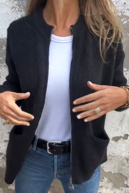 Elarova | Plush Zip Strickjacke