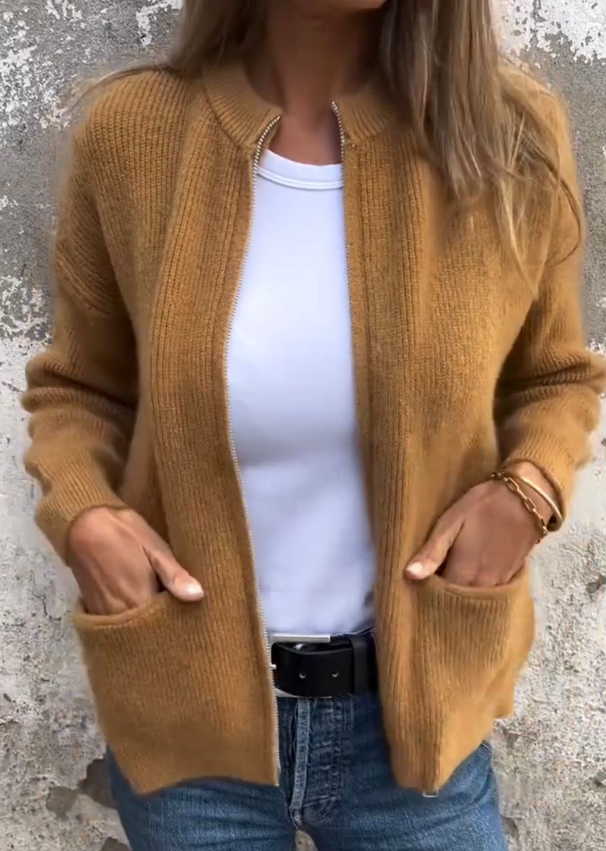 Elarova | Plush Zip Strickjacke