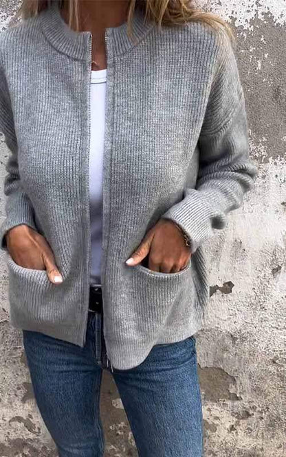Norvielle Damen Plüsch-Strickjacke - Norvielle