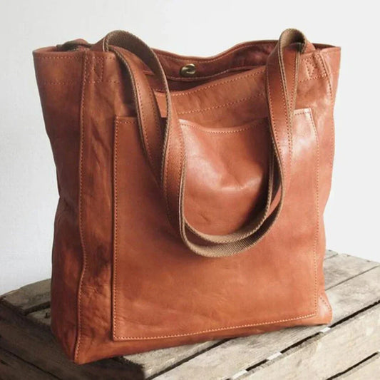 Norvielle Damen Lederhandtasche Praktisch Schwarz - Norvielle