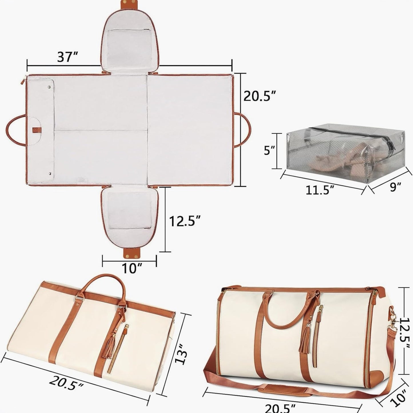 Elarova | Praktische faltbare Kleidertasche für Reisen Kompakt und praktisch