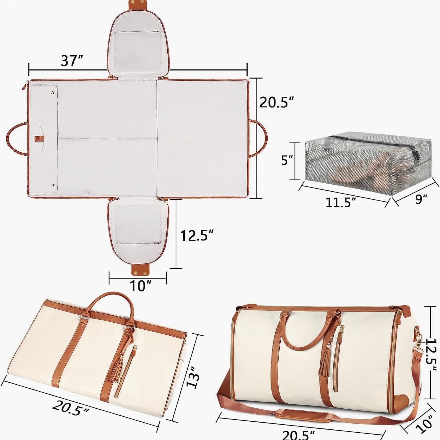 Elarova | Praktische faltbare Kleidertasche für Reisen Kompakt und praktisch