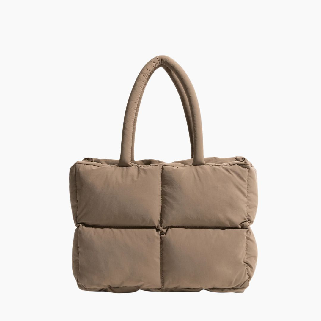 Norvielle Damen Puffer Schultertasche Stilvoll Geräumig Schwarz - Norvielle
