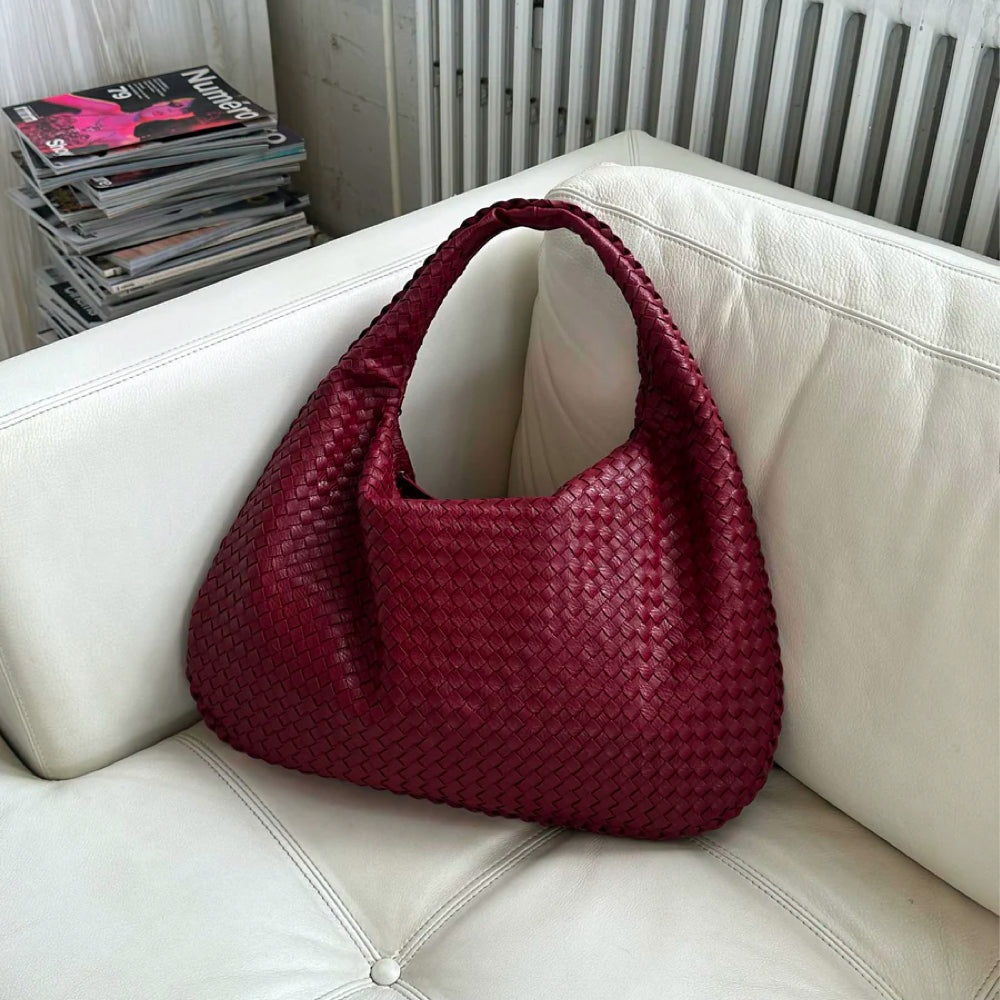 Elarova | Reißverschluss Große Gewebte Tasche Umhängetasche