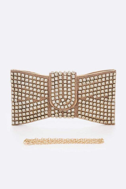 Elarova | Rhinestone Fliegenknoten Ikonische Clutch Tasche