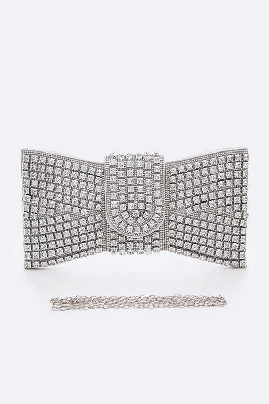 Norvielle Damen Clutch Tasche mit Strasssteinen und Fliegenverschluss - Norvielle