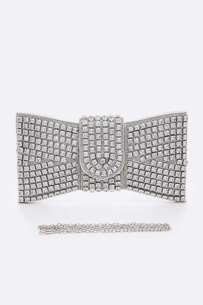 Norvielle Damen Clutch Tasche mit Strasssteinen und Fliegenverschluss - Norvielle