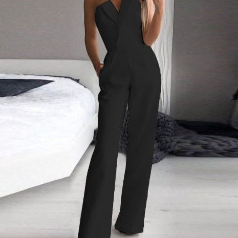 Norvielle Damen Ärmelloser Jumpsuit Rot - Norvielle