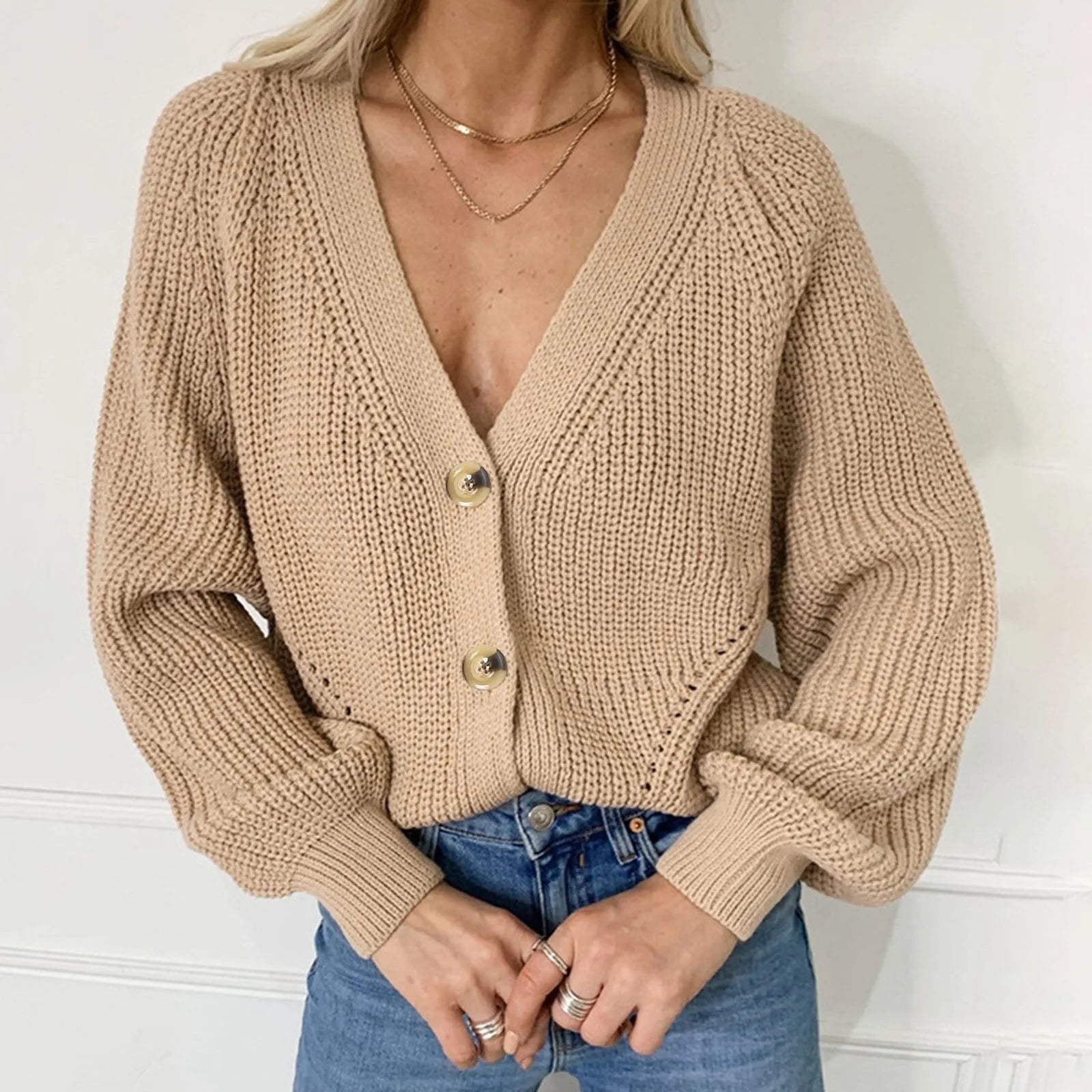 Elarova | STRICKCARDIGAN MIT VAUSSCHNITT