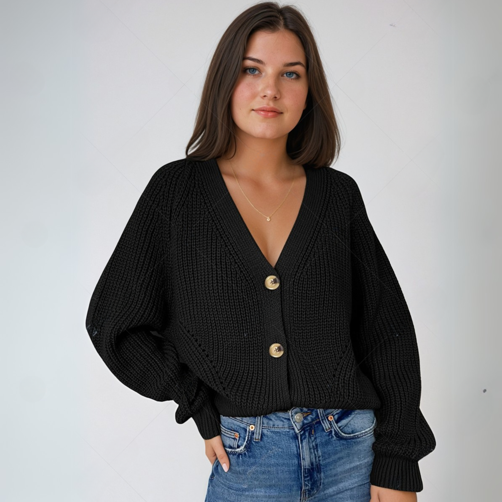 Elarova | STRICKCARDIGAN MIT VAUSSCHNITT