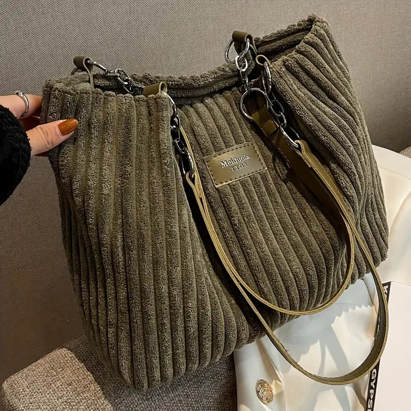 Norvielle Damen Samt-Cord-Tasche Baumwolle - Norvielle